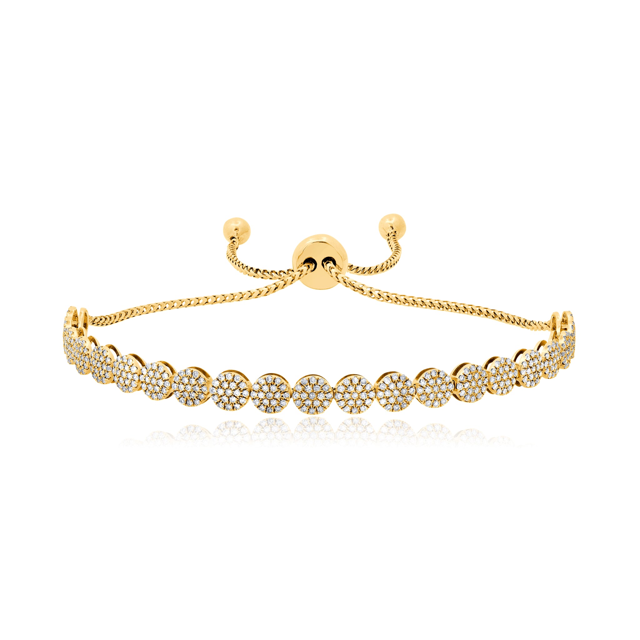 Diamond Cascade Disc Bolo Bracelet – Graziela - Main Image