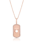 Graziela Gems - Necklace - Cat Ears Rectangle Pendant - Rose Gold 14K Diamond