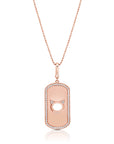 Graziela Gems - Necklace - Cat Ears Rectangle Pendant - Rose Gold 14K Diamond