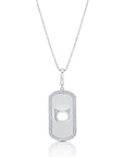 Graziela Gems - Necklace - Cat Ears Rectangle Pendant - White Gold 14K Diamond