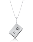Graziela Gems - Necklace - Black Diamond Dog Paw Rectangle Pendant - White Gold 14K Diamond