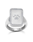 Rectangle Paw Pill Box Ring