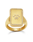 Rectangle Paw Pill Box Ring
