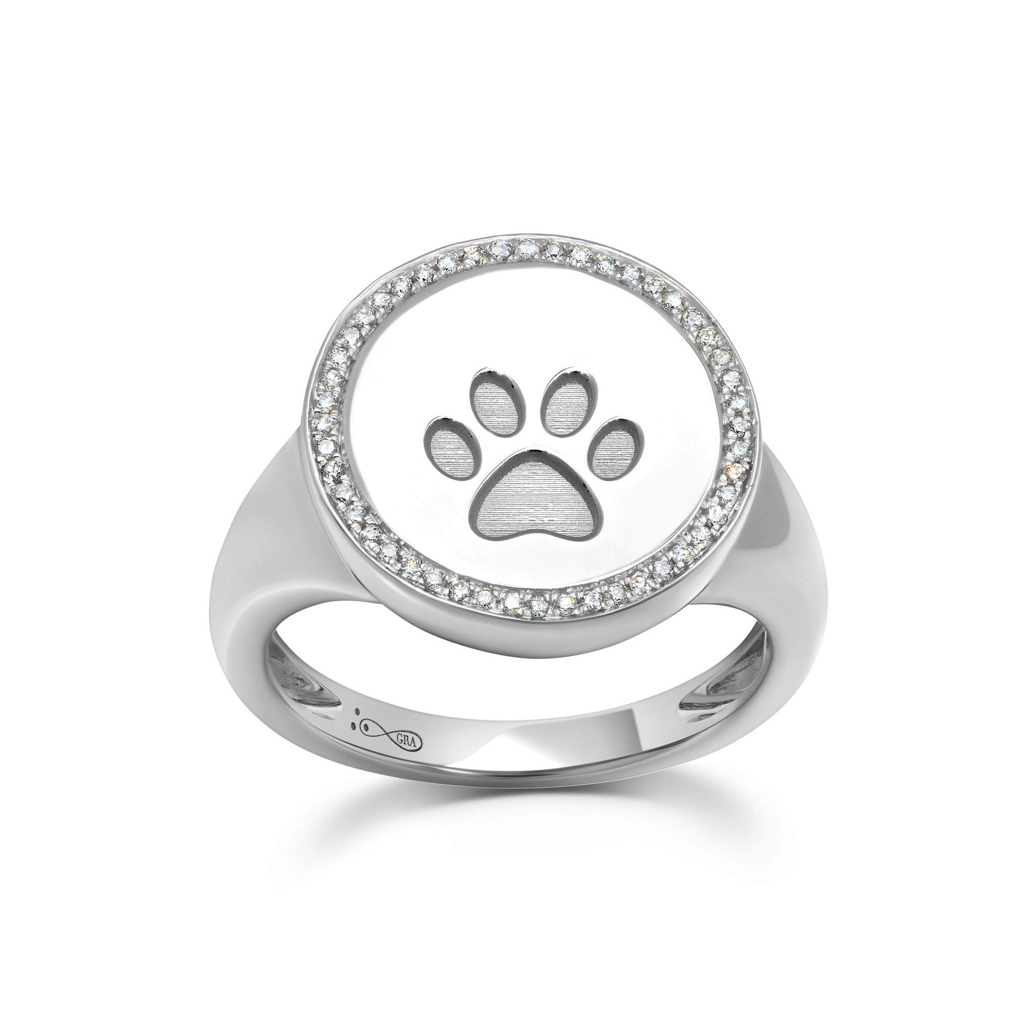 Diamond paw fashion ring