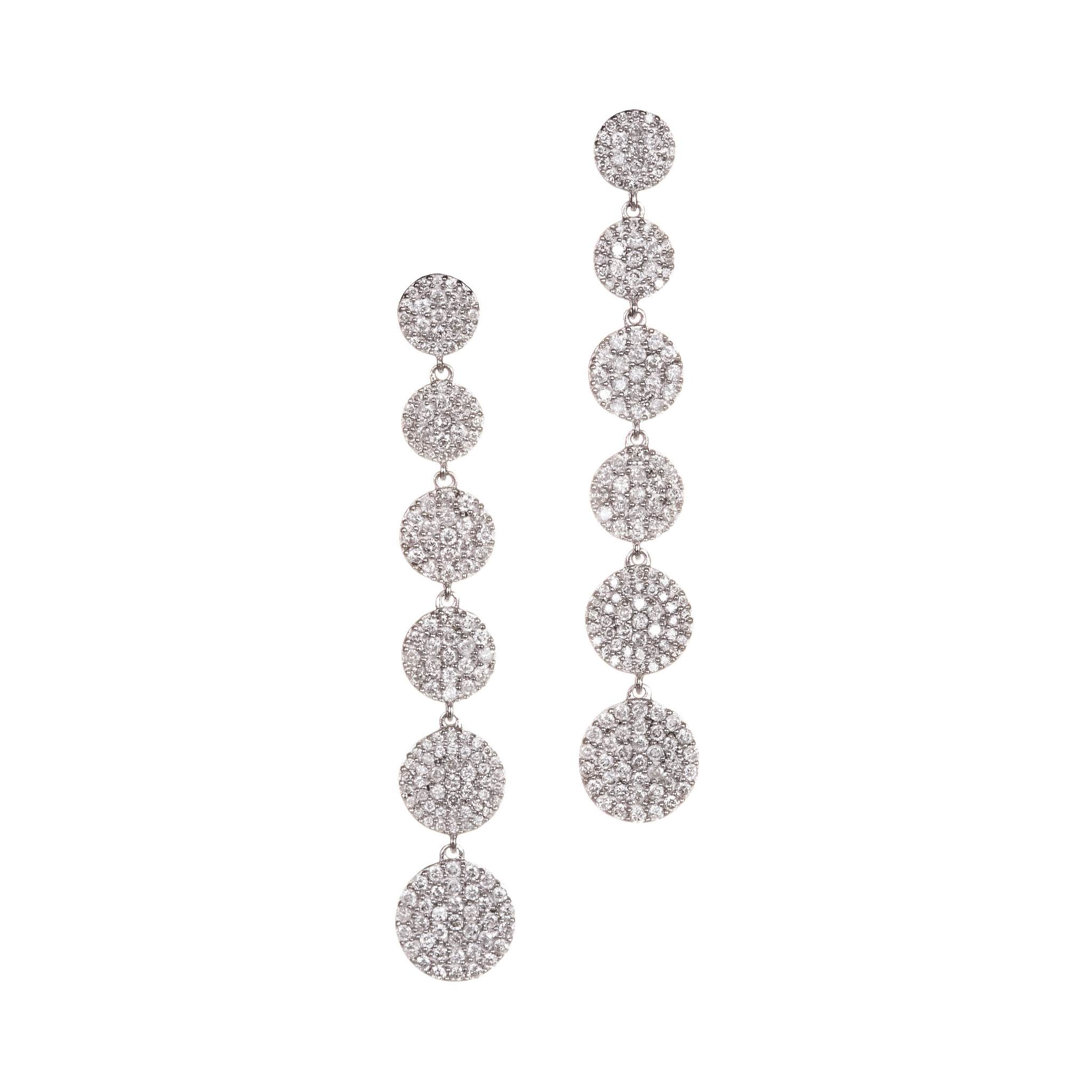Graziela Gems - Diamond Large Cascade Earrings - White Gold