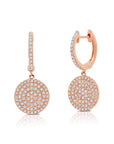 Graziela Gems - Diamond Disc Earrings - Rose Gold