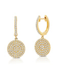 Graziela Gems - Diamond Disc Earrings - Yellow Gold