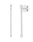Graziela Gems - Kendall Long Linear Diamond Baguette Earrings - White Gold