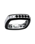 Black & White Diamond Enamel Full Band Ring