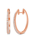 Graziela Gems - Diamond Star Dust Hoop Earrings - Rose Gold