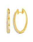 Graziela Gems - Diamond Star Dust Hoop Earrings - Yellow Gold