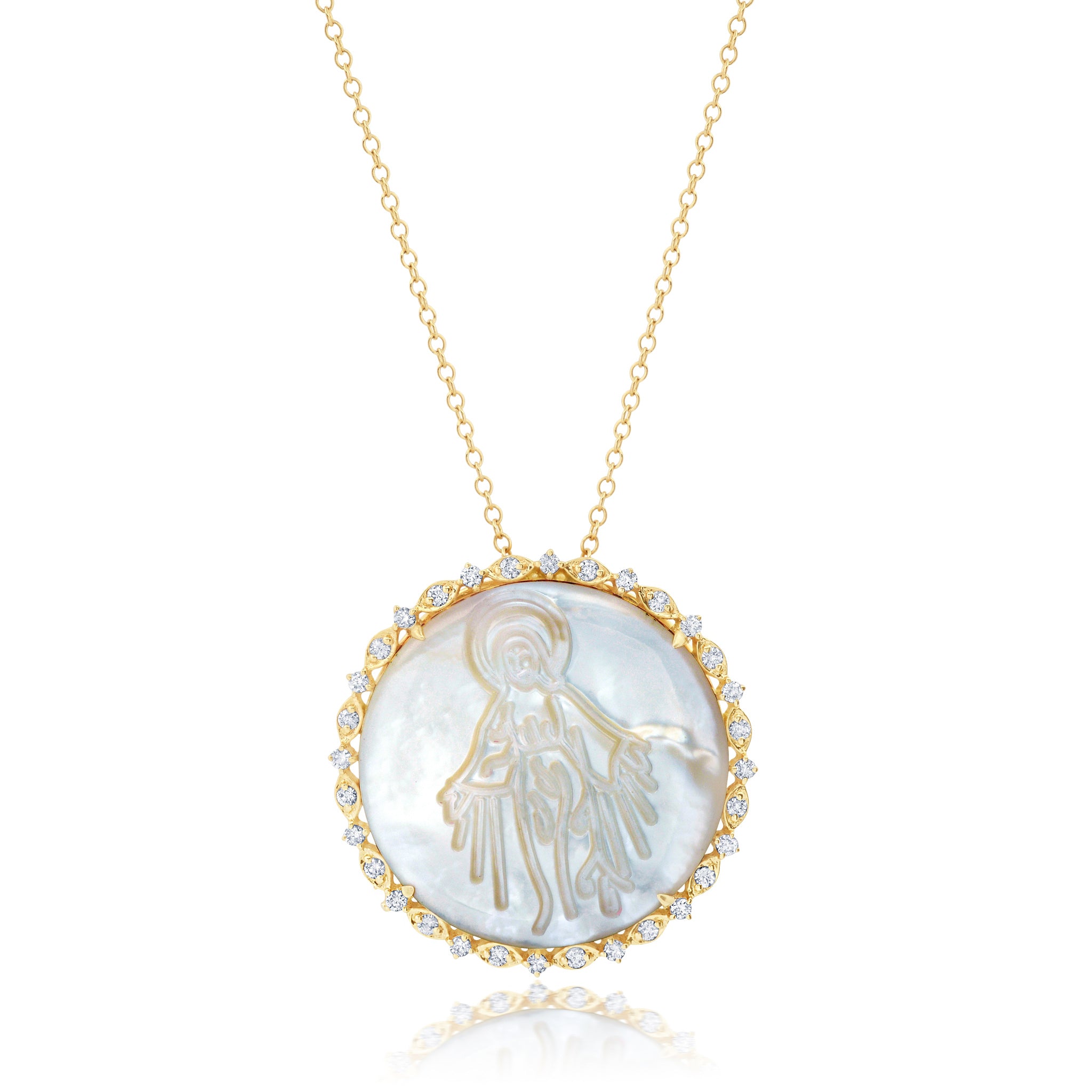 Round Virgin Mary Necklace – Graziela Gems