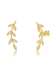 Graziela Gems - Diamond Folha Ear Climbers - Yellow Gold