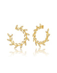 Graziela Gems - Diamond Folha Forward Facing Hoop Earrings -