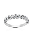 Diamond Folha Half Band Ring