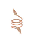 Champagne Diamond Folha Coil Ring