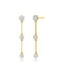 Floating Diamond Triple Drop Earrings