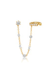 Floating Diamond Earring & Cartilage Cuff
