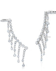 Floating Diamond Fringe Ear Climbers