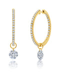 Large Floating Diamond Hoop Earrings
