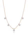 Graziela Gems - Necklace - 3.5ct Floating Diamond Necklace - Rose Gold
