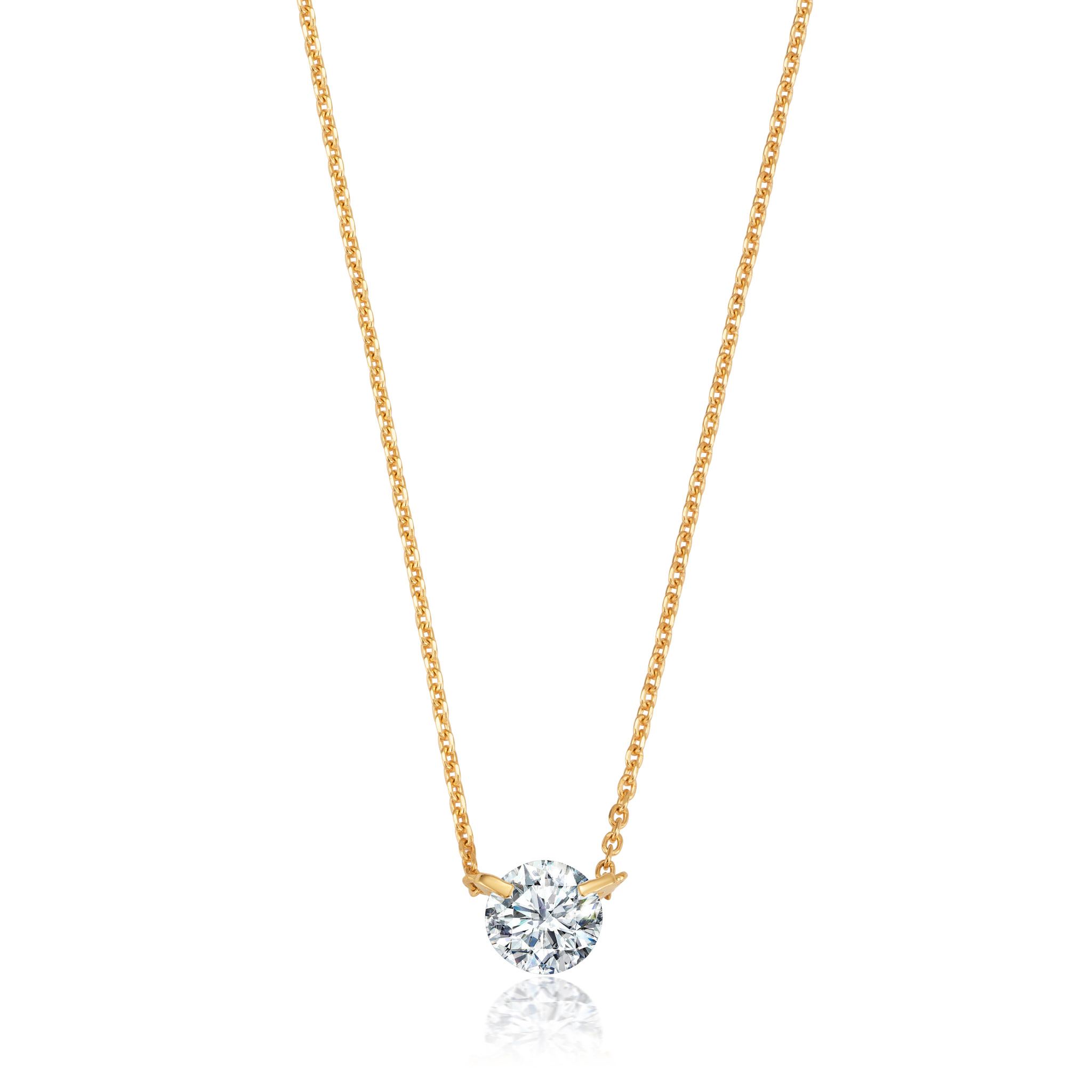 Simple gold and diamond necklace Clearance