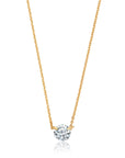 Graziela Gems - Necklace - 1/2ct Single Floating Diamond Necklace - Yellow Gold