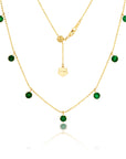 Graziela Gems - Necklace - 2ct Emerald Floating Diamond Necklace -