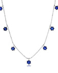 Graziela Gems - Necklace - 2ct Blue Sapphire Floating Diamond Necklace -