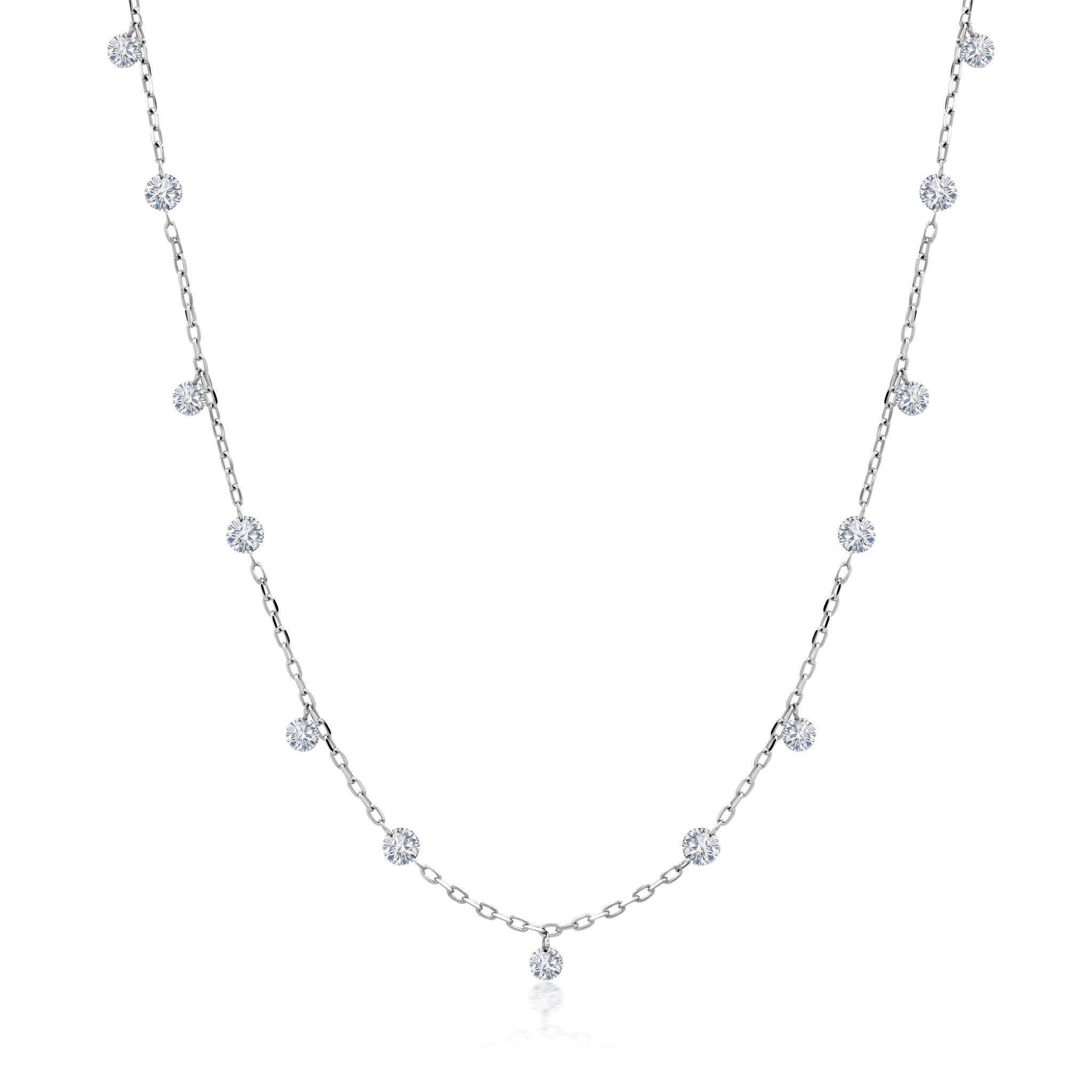 Floating diamond station necklace Clearance