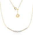5 Diamond Curved Bar Necklace