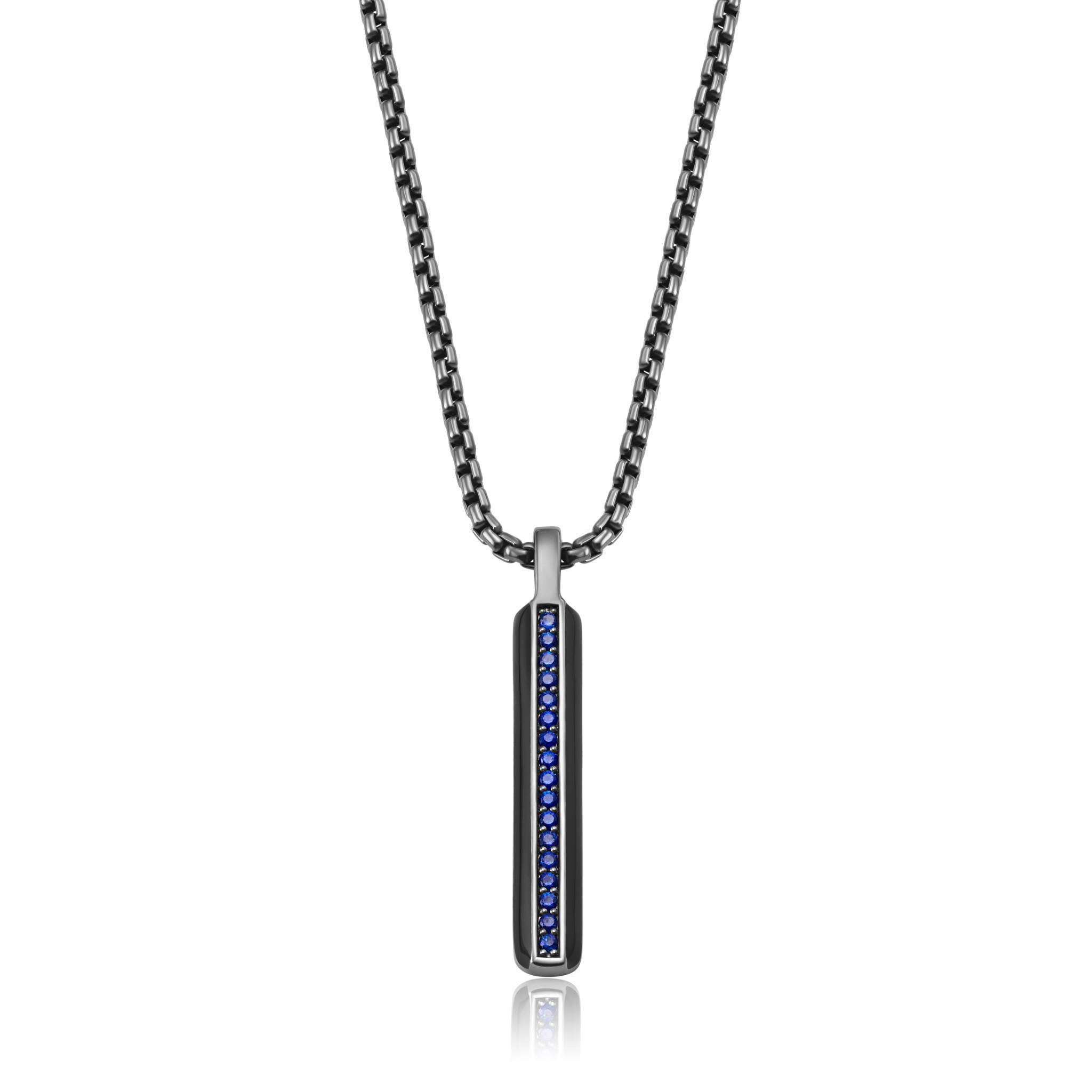 Blue Sapphire Bastão Necklace