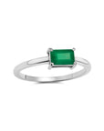 1ct Emerald Cut Gemstone Ring