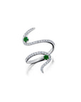 Emerald & Diamond Swirl Ring