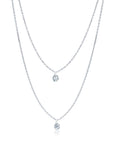 Graziela Gems - Necklace - Double Floating Diamond Necklace - White Gold