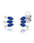 Graziela Gems - Sapphire & Diamond Navete Earrings -