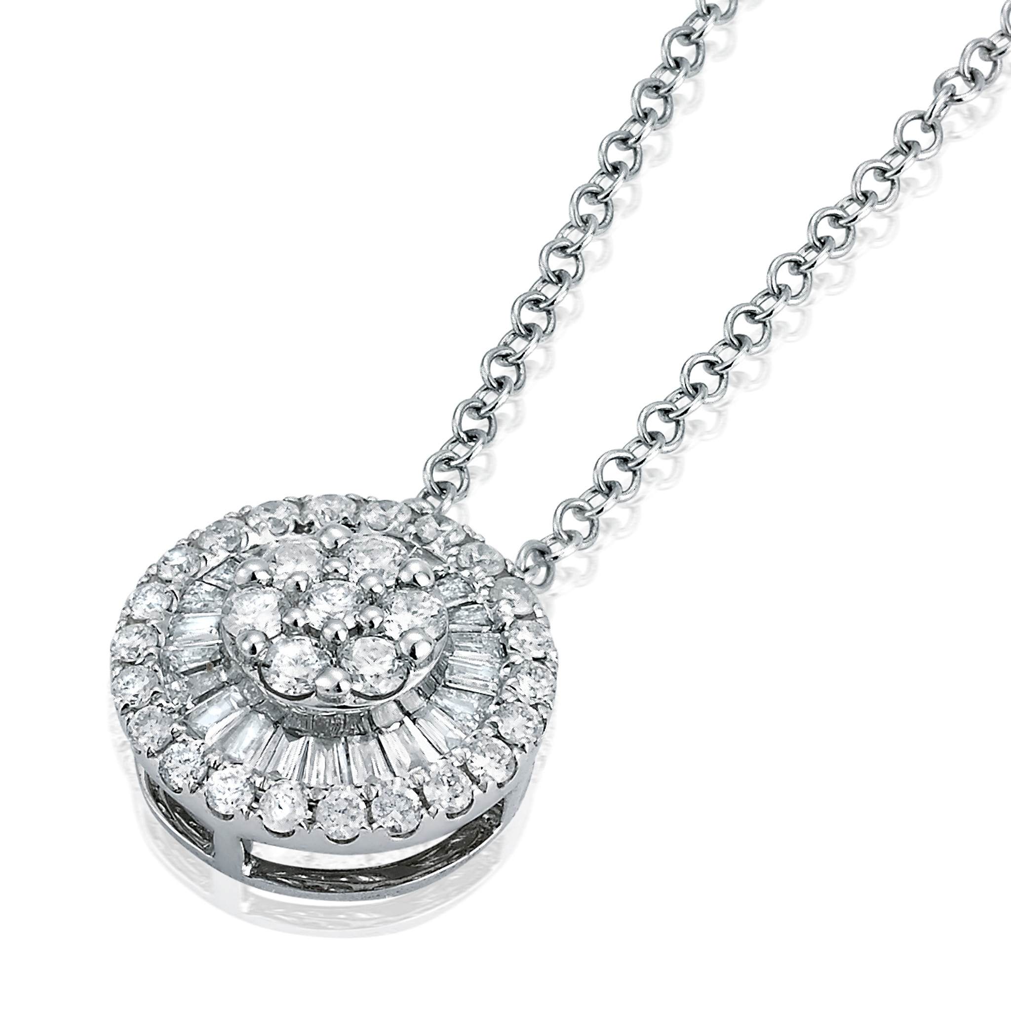 Graziela Gems - Necklace - Diamond Small Pizza Necklace - 