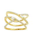 Diamond Baguette Criss Cross Ring