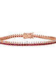 Ruby & White Diamond Tennis Bracelet
