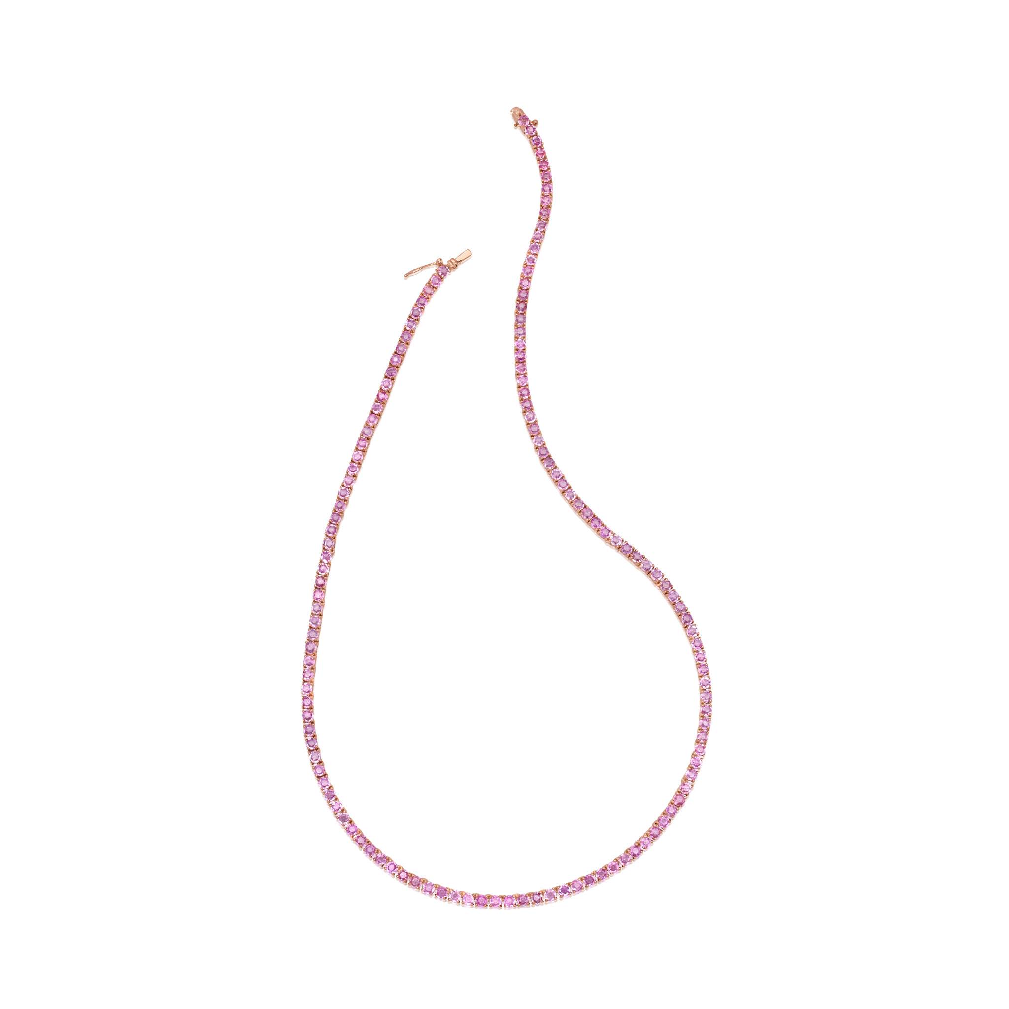 Pink Sapphire Link Necklace