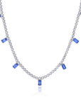 Blue Sapphire & Diamond Necklace