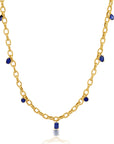 Graziela Gems - Necklace - Blue Sapphire Link Necklace - 