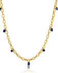 Graziela Gems - Necklace - Blue Sapphire Link Necklace -