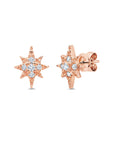 Graziela Gems - Diamond Tiny Starburst Earrings - Rose Gold