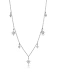 Graziela Gems - Necklace - Diamond Starburst Adjustable Necklace - White