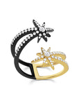 Diamond Shooting Starburst Ring Two Tone