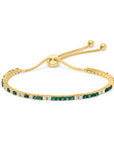 White Diamond & Emerald Bolo Bracelet