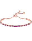 Graziela Gems - White Diamond & Ruby Bolo Bracelet - Rose Gold