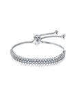 Double Row Diamond Bolo Bracelet