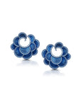 Graziela Gems - Scalloped Titanium Earrings in Satin Blue -